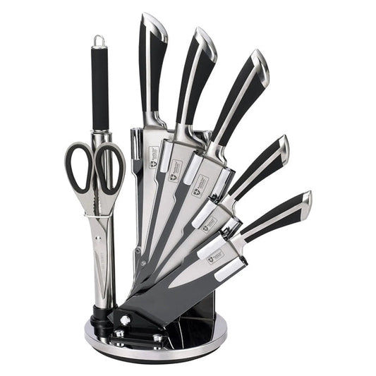 7pcs, knife stand set, knives set, black, RoyaltyLine RL-KSS700