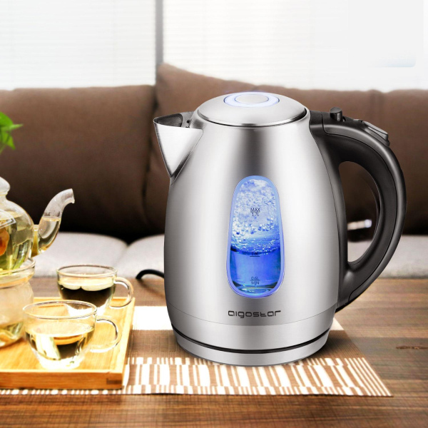1.7 LT, stainless steel, electric kettle, Aigostar Queen 