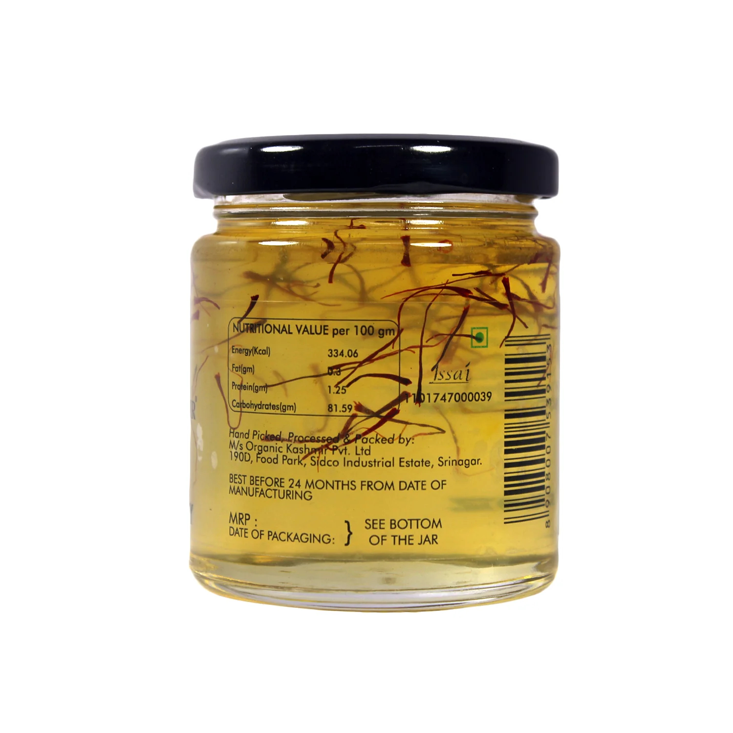 400Gr, saffron mongra, raw honey, rich in proteins, vitamins and minerals, Organic Kashmir