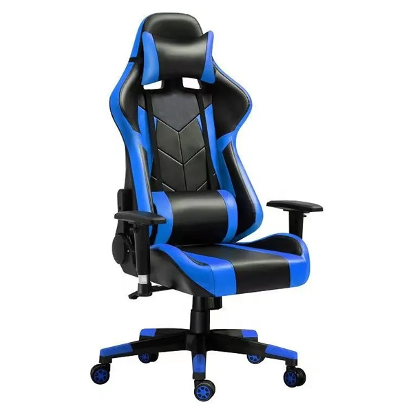Black-Blue,  office, gaming chair, high-back support, adjustable armrest