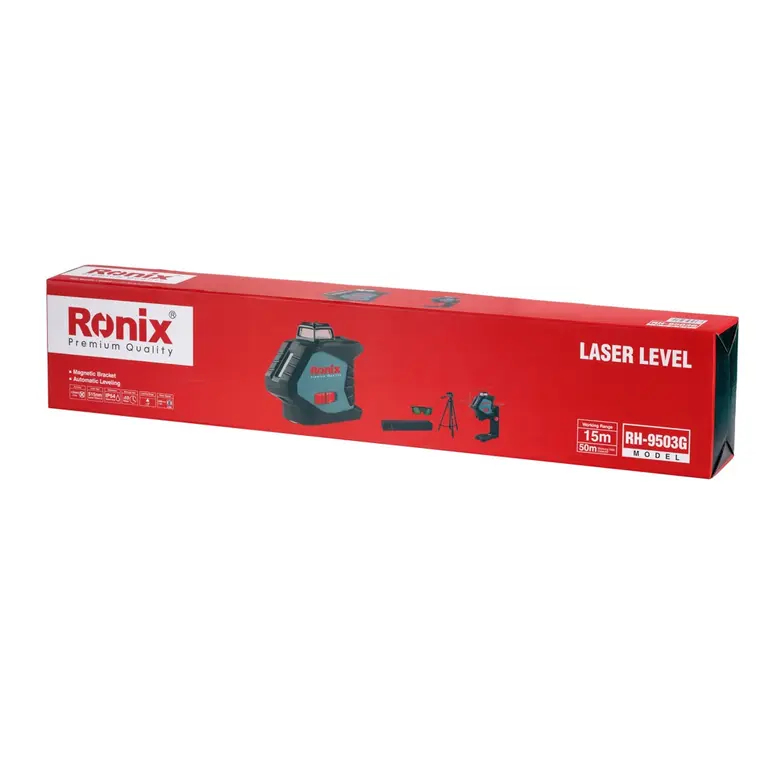 15mt-50mt, rechargeable, laser level, green beam, 515nm laser class II, RONIX RH-9503G