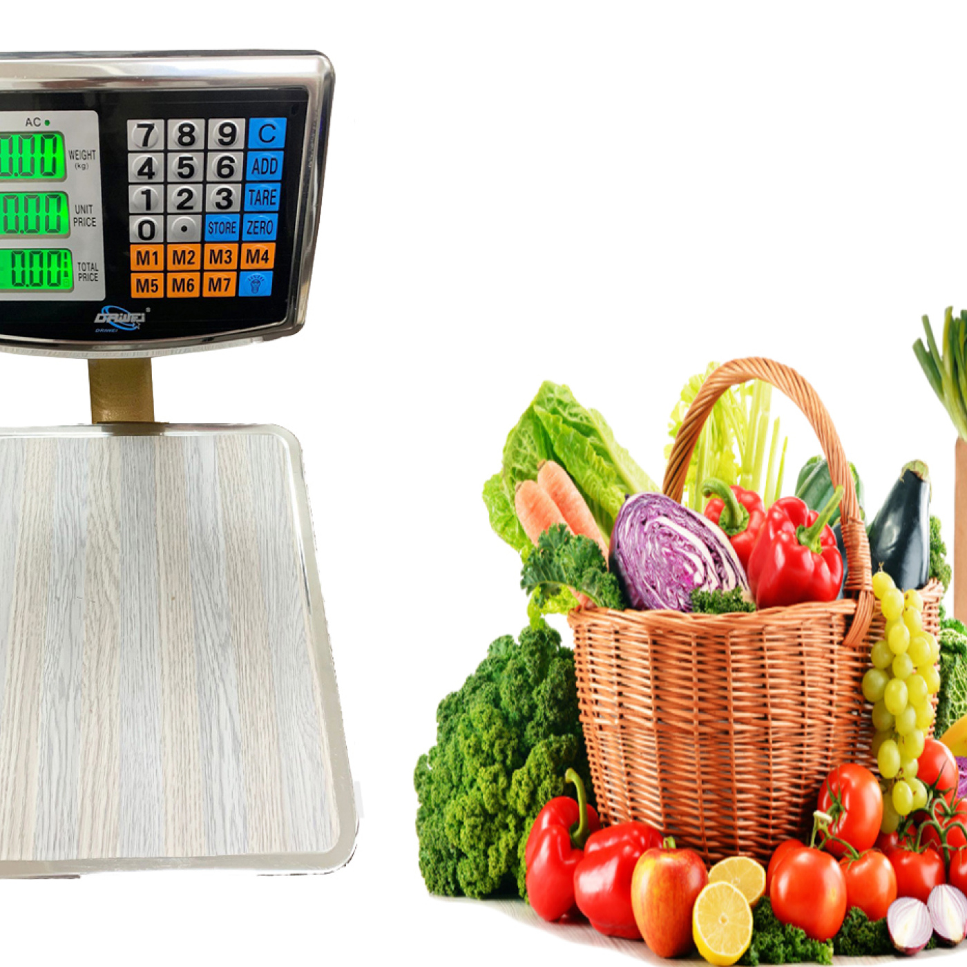100 Kg Professional digital scale dual display, calculation and price storage *Driwei B35 *