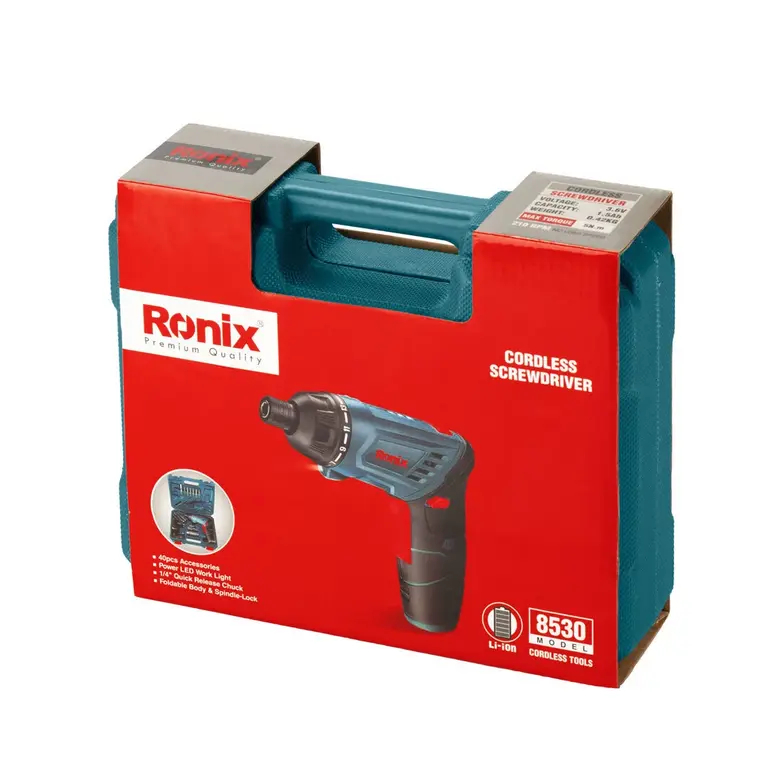 Cordless, foldable, screwdriver, 3.6V, 5N.M, RONIX