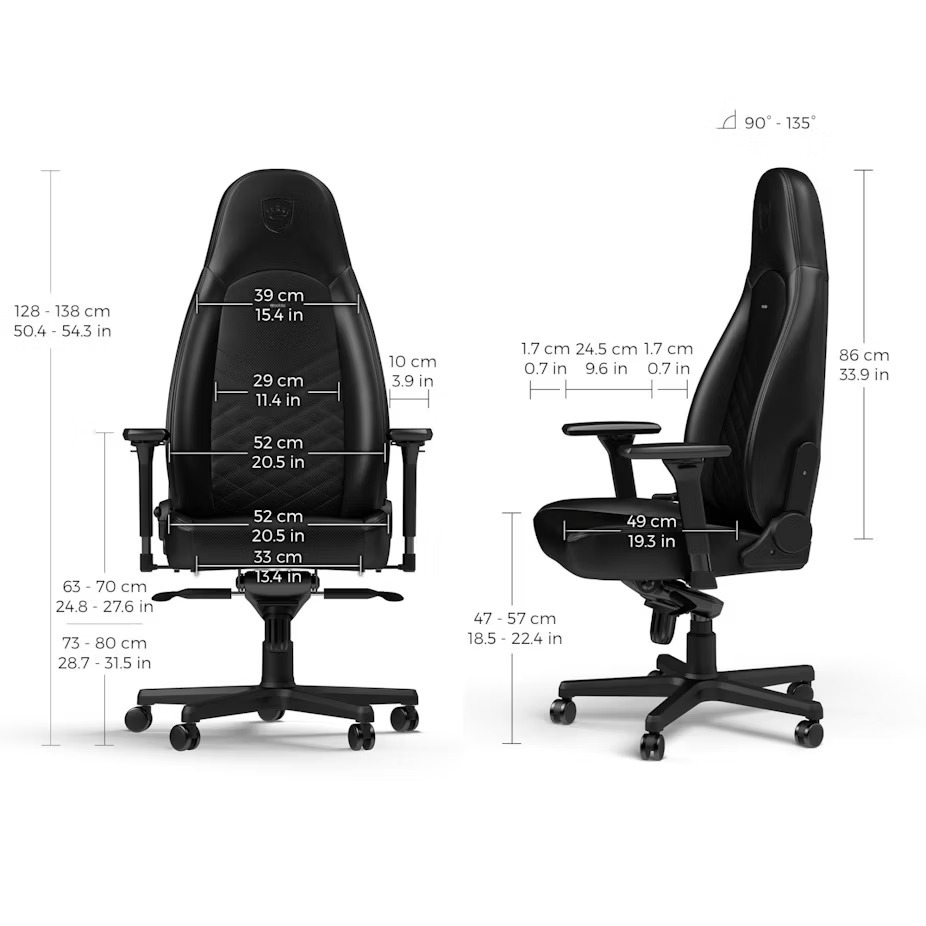 Gaming chair, black, Noblechairs Icon PU