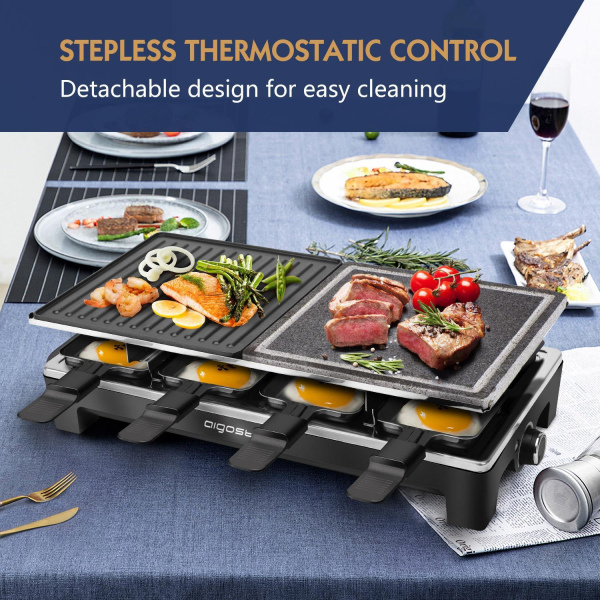 1500W, raclette, electric grill, hot plate, table grill, contact grill, Aigostar Bar