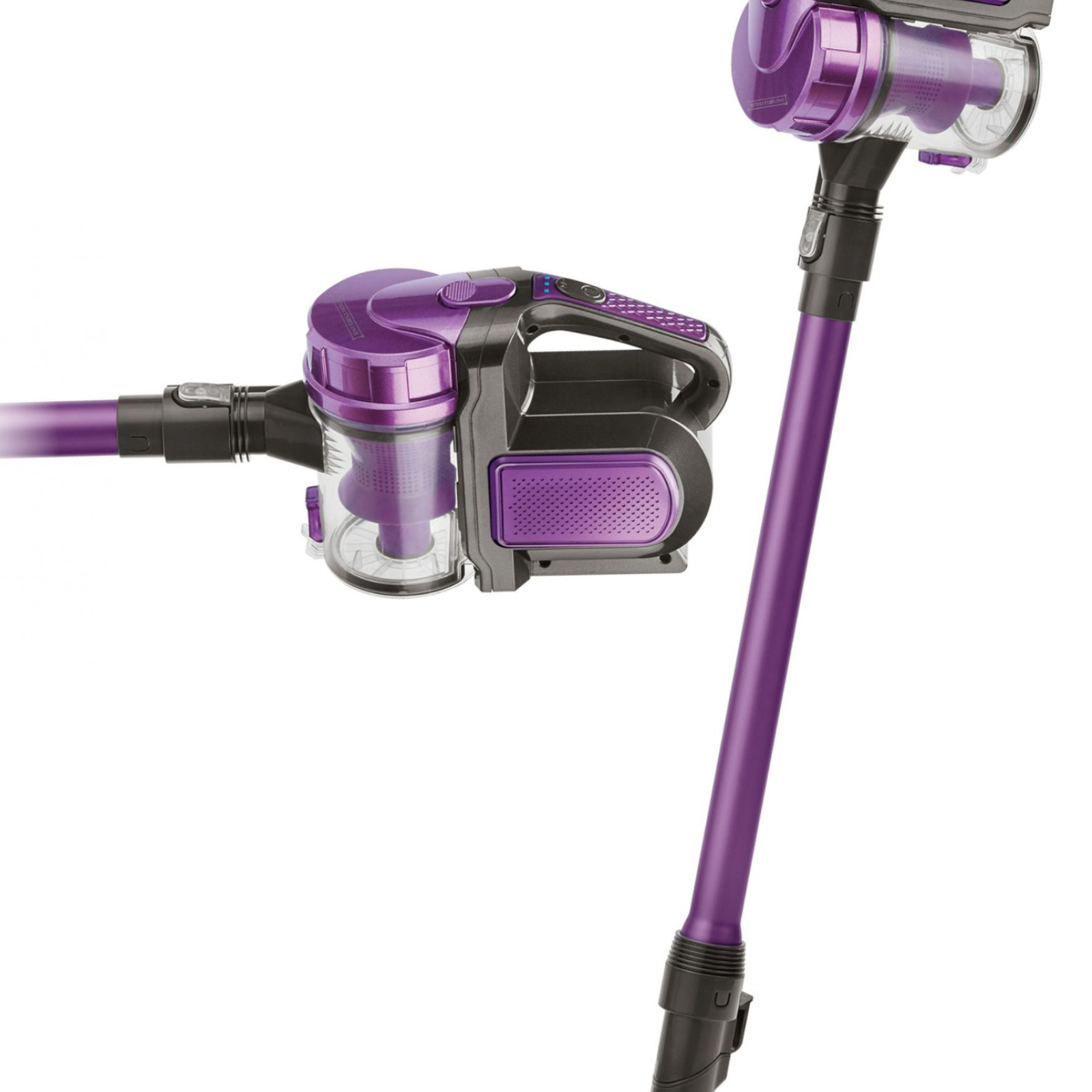 Cordless, vacuum cleaner, bagless, charging station, hepa filter, ROYALTYLINE HVC150.55R, purple