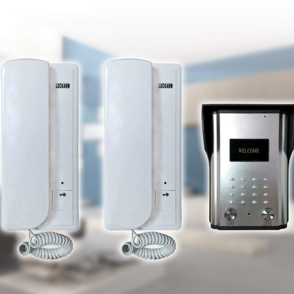 Two-family kit, Intercom, double doorbell, alluminium exterior unit