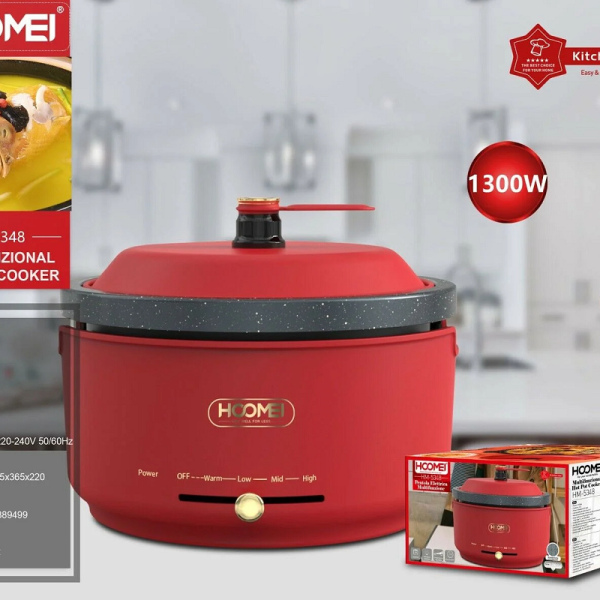 5LT, slow cooker, 1300W, multifunctional, electric pot, steamer, Hoomei HM-5348