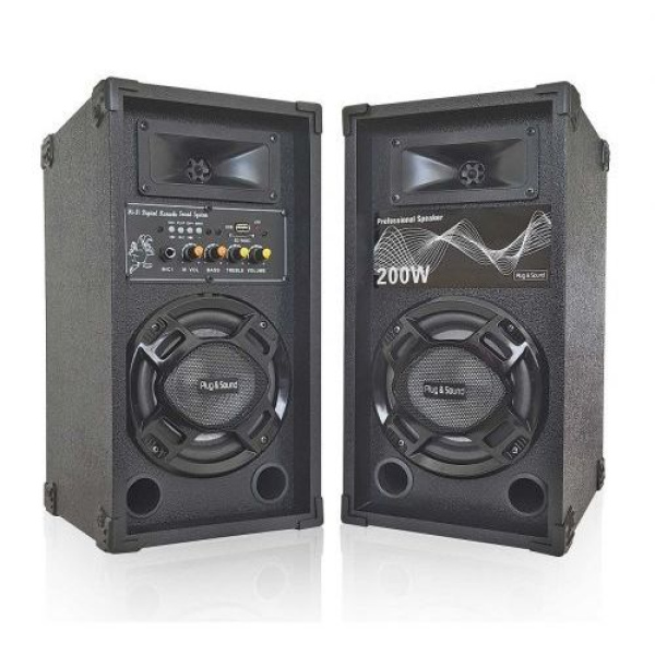 200W, pair, active speakers, led, bluetooth, usb, sd card, WEB