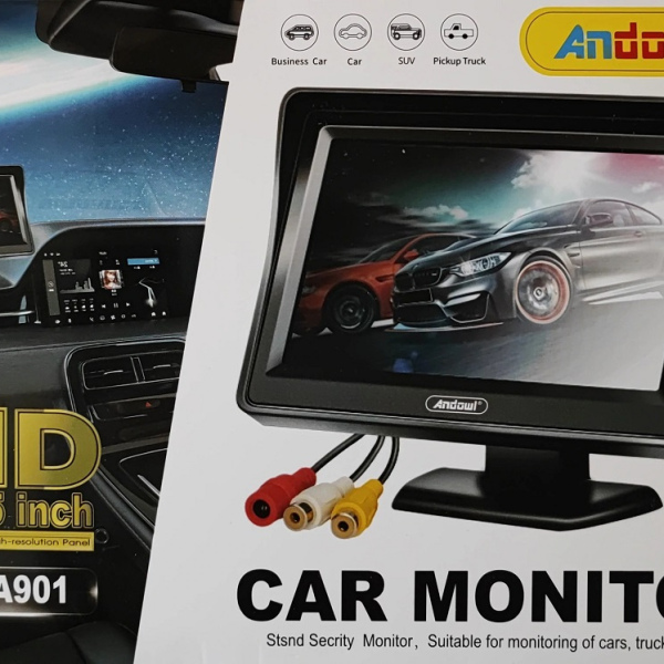 5 inch, car monitor, HD, color AV, TFT, LCD monitor, rear view, Andowl Q-CA901