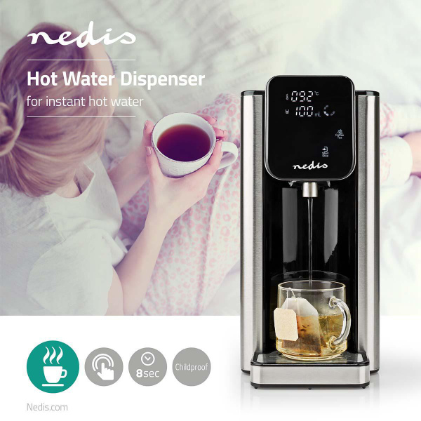2.7 liters, hot water dispenser, electric kettle, digital display, Nedis
