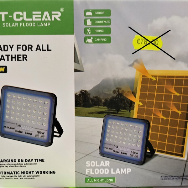 100W, solar flood light, dustproof, waterproof, JT-CLEAR