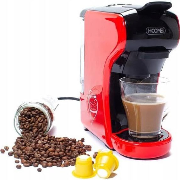 1400W, multi-compatible, coffee machine, capsules, coffee powder, Hoomei