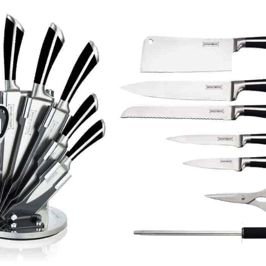 7pcs, knife stand set, knives set, black, Royalty Line RL-KSS700