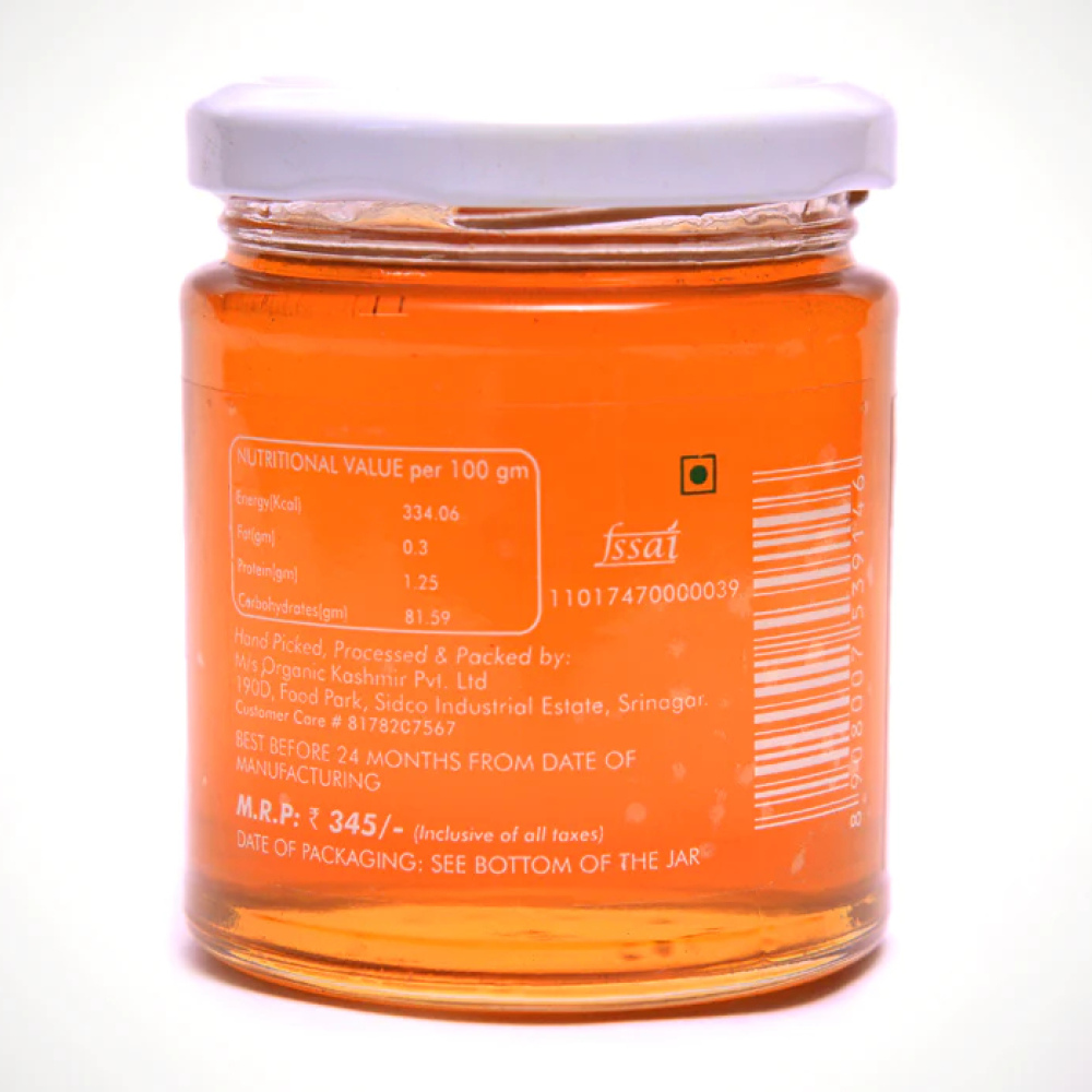 400Gr, raw forest, honey, lower glucose levels, higher mineral content, Organic Kashmir