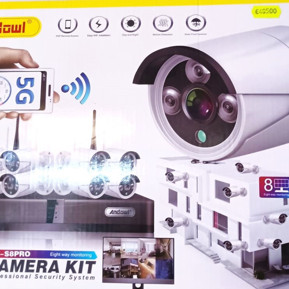 4K, CCTV, recording system, 8 cameras, DVR 8 channels, camera kit, Andowl Q-S80PRO