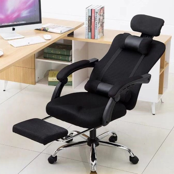 Ergonomic, office chair, black, footrest