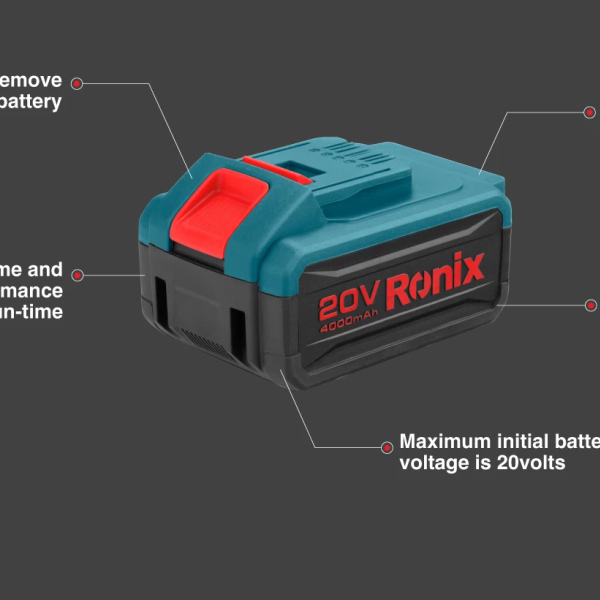 20V / 4 Ah, lithium battery, RONIX 8991