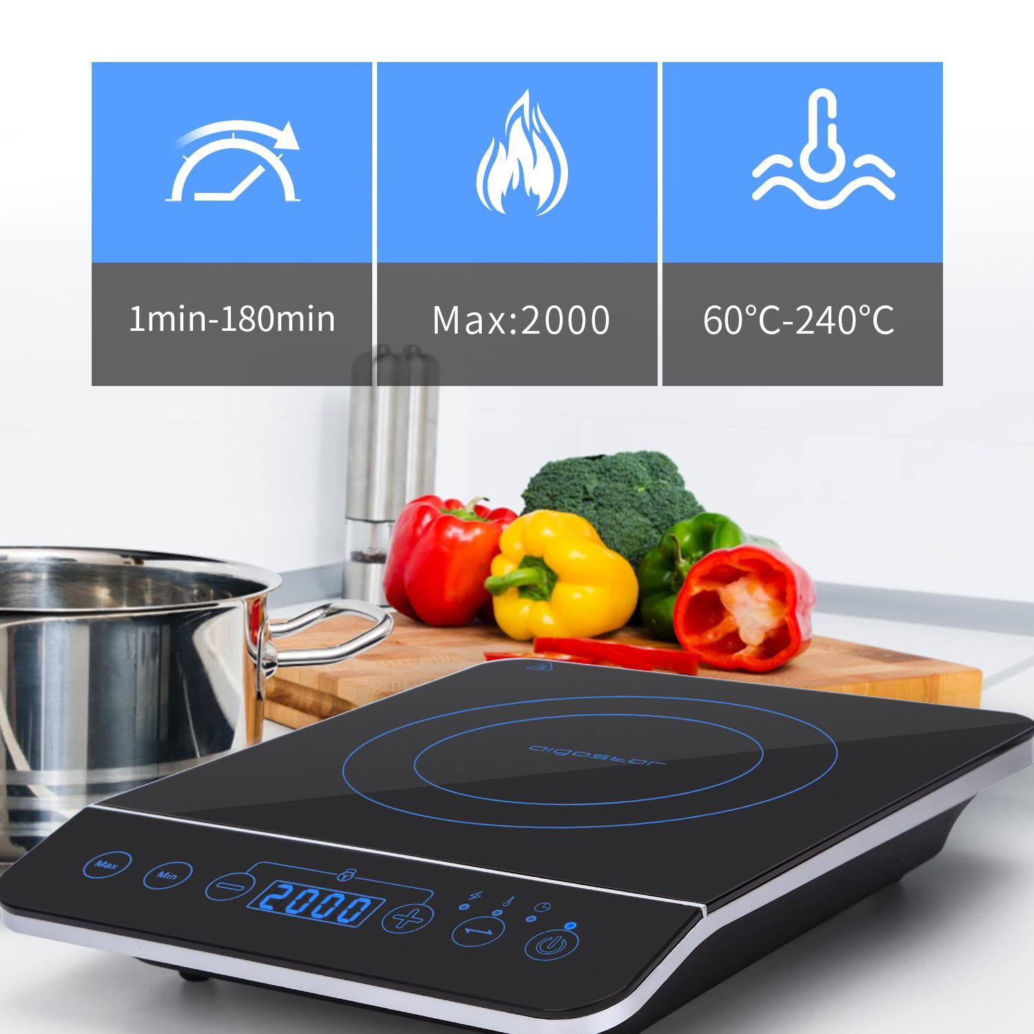 2000W, induction cooker set, induction pot, spoons, Aigostar Bluefire