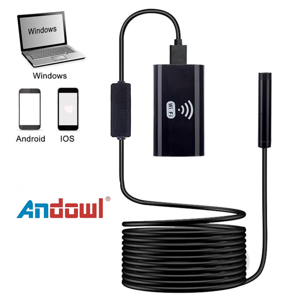 WiFi, industrial endoscope, camera + 2.4' Screen, 50mt cable, Andowl Q-NK50
