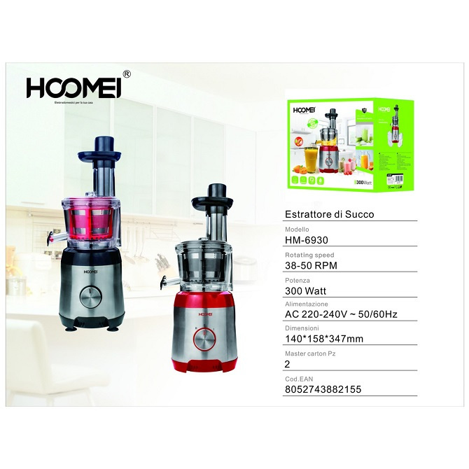300w, slow juicer, juice extraxtor, Hoomei HM-6930