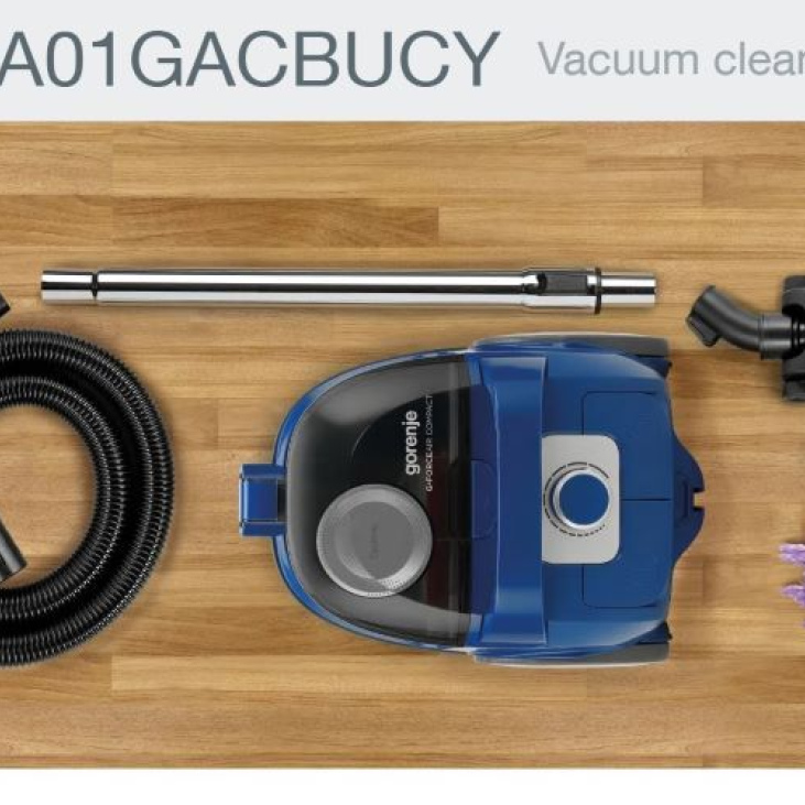 800W, bagless, vacuum cleaner, 2.2Ltr dust container, 7mtr, double HEPA filter, blue-grey, Gorenje