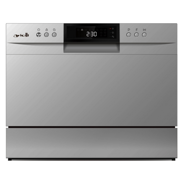 6 sets, on-counter, dishwasher, 6 Programs, LED Indicator, new class F, Silver, H43.8xW55xD50 cm, ARIELLI ADW6-3602HN