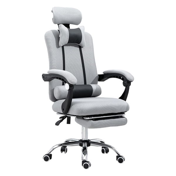 Grey, manager, office chair , sliding armrest, footrest
