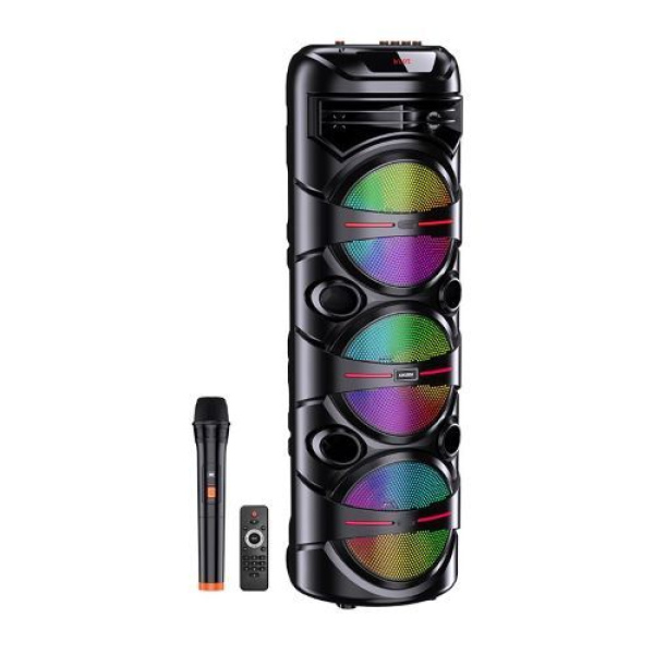 3x8" 40W, rechargeable, portable speaker, LED light, bluetooth