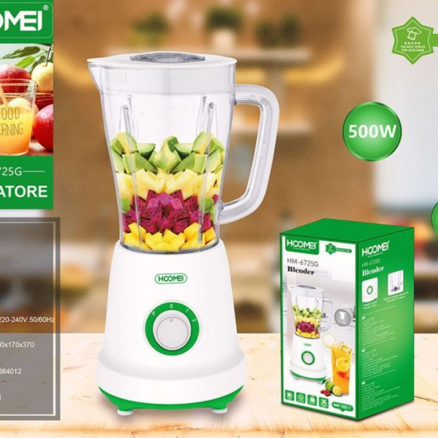 500W, fruit blender, 1.5LT, plastic jug, Hoomei, Hm-6725G