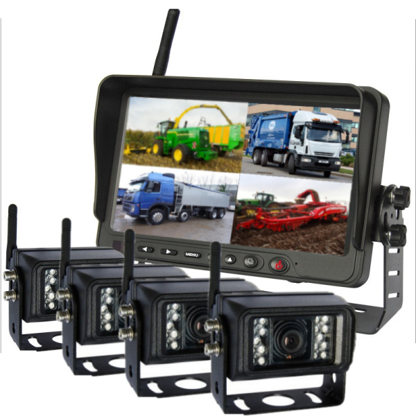 Four, vehicles camera , wireless camera, system, in cab monitor, truck, bus , industrial vehicles, Andowl