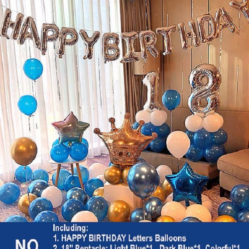 Decoration set, luxury birthday, balloons, different colors