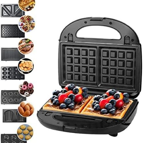 7 in 1, electric plate, grill, toaster, sandwich, waffle, cupcakes, cookies, 750W, interchangeable plates, SOKANY