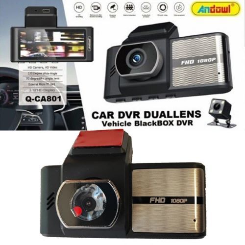 HD, double lens, dash cam, dvr, car camera, rear view, Andowl, Q-CA801