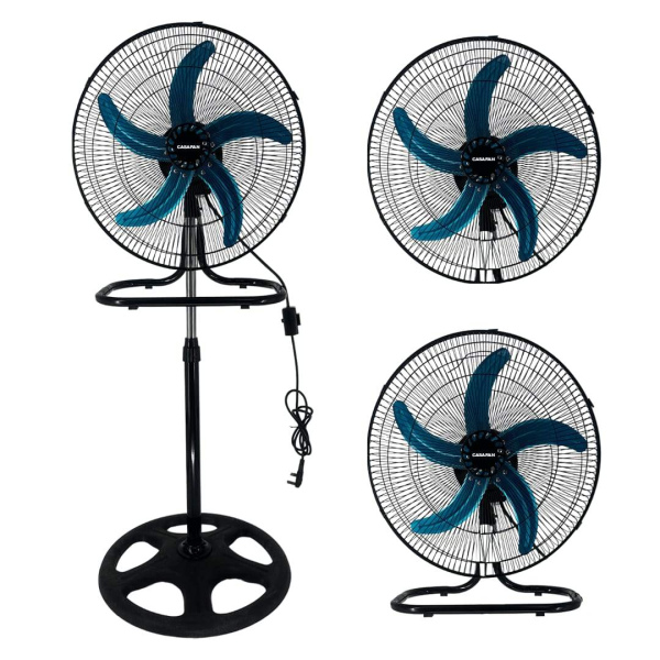 3 in 1 fan, oscillating fan, 80W, 3 speed, stand, floor, wall, aluminum 