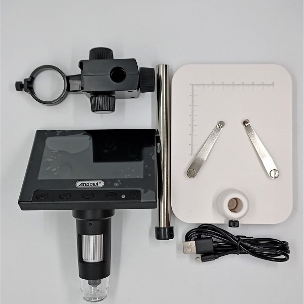 1000X Portable digital Microscope 4.3' lcd screen with Adjustable Hold and Work Base