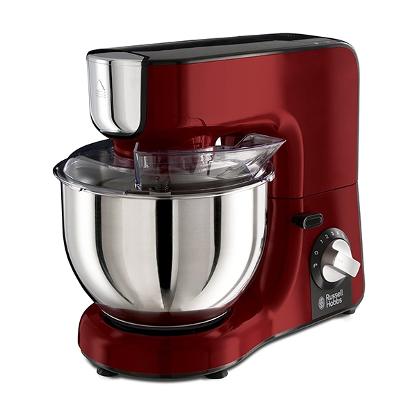 5ltr bowl, food processor, 3*Attachments, 1.5 ltr glass, blender, 1000W, red, Russell Hobbs