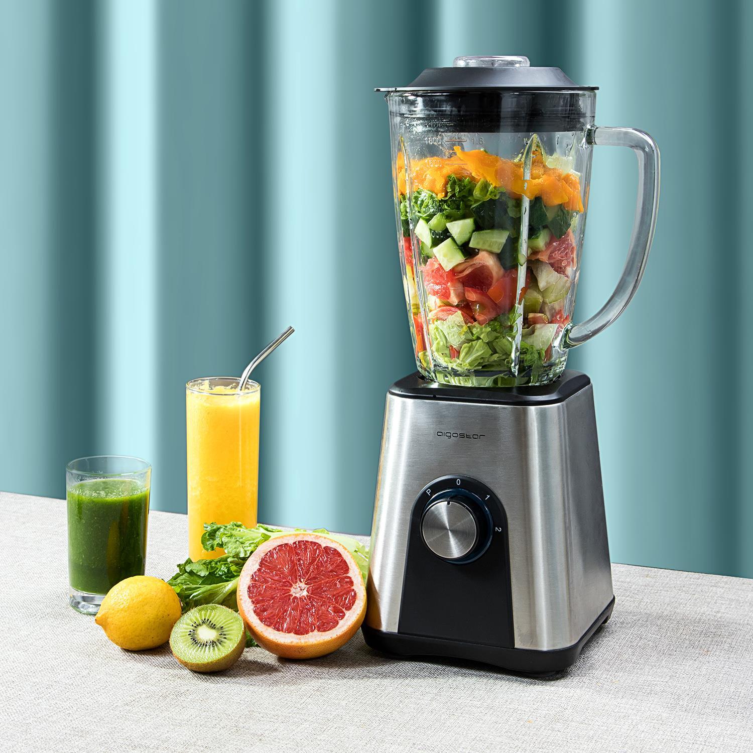 1200w Blender with 1.8LT Glass jug 6 high-quality stainless steel (3D) blades *Aigostar Archer*