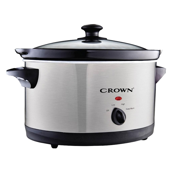 6Ltr, slow cooker, 265W, stainless steel, heat preservation function, easy clean, Crown SLC-7L
