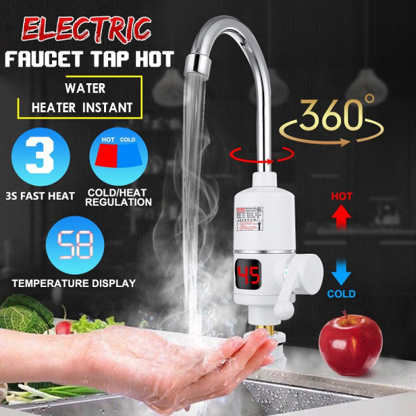 3000W Electric Water Heater Tap Instant Hot Water Faucet   Temperature Control *Foyu*