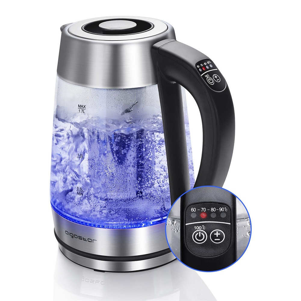 Electric glass kettle variable temperature warm function led light *Aigostar Chris*