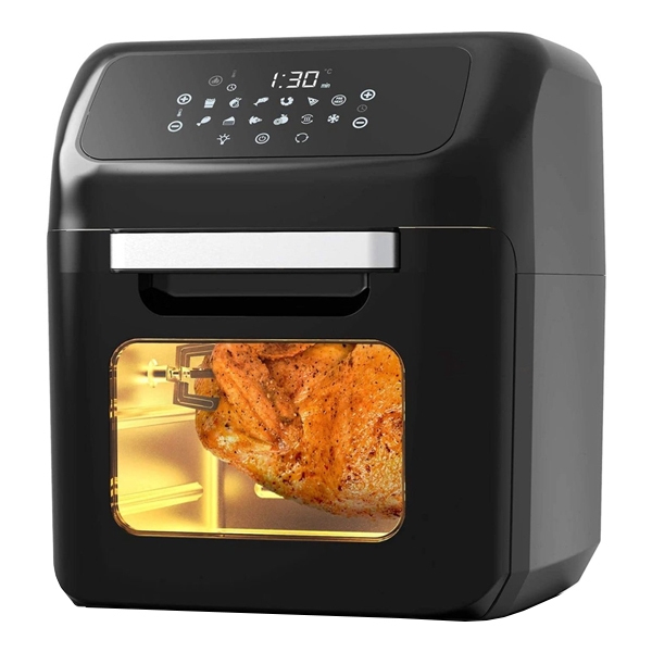 12LT, air fryer, convection oven, rotisserie, 1800w, touch display, ROYALTY LINE AFO12061, black