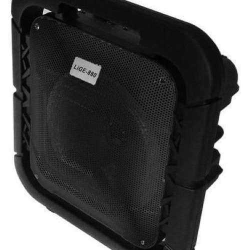 8"20W, acoustic speaker, battery, 5v DC, LED light, bluetooth-SD-USB-FM, LiGE-880-BLACK