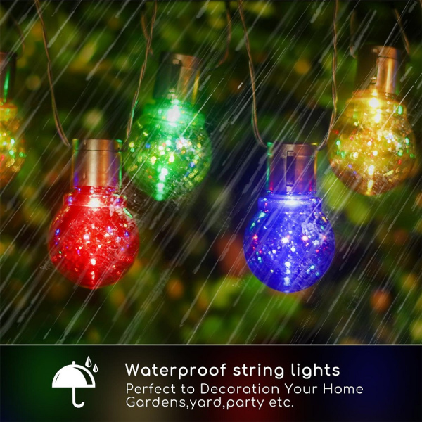 Multicolored Solar powered String lights 20 leds bulb *Aigostar*