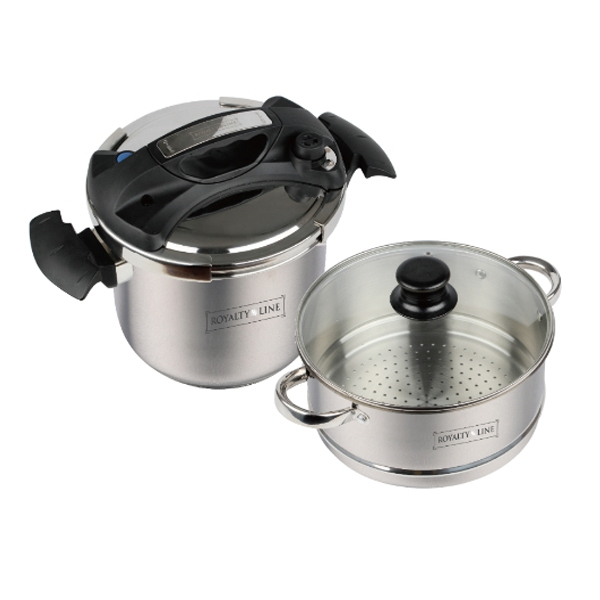 4LT, pressure cooker, 4 cooking function, stainless steel, glass lid, Royalty Line PC4-LC