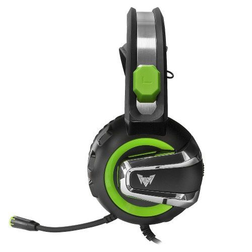  3.2MT wire, green, LED, gaming headset, microphone, Crown Micro CMGH-3002
