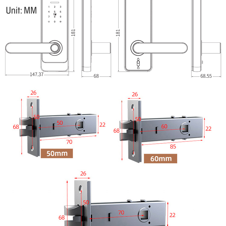 Smart, door lock, smartphone app, 5 ways unlock, Locstar C89