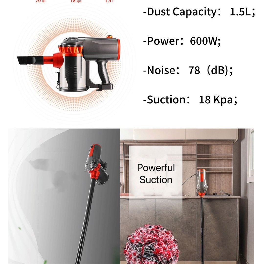 600W, corded, vacuum cleaner, 1.5lt dust capacity tank, HM