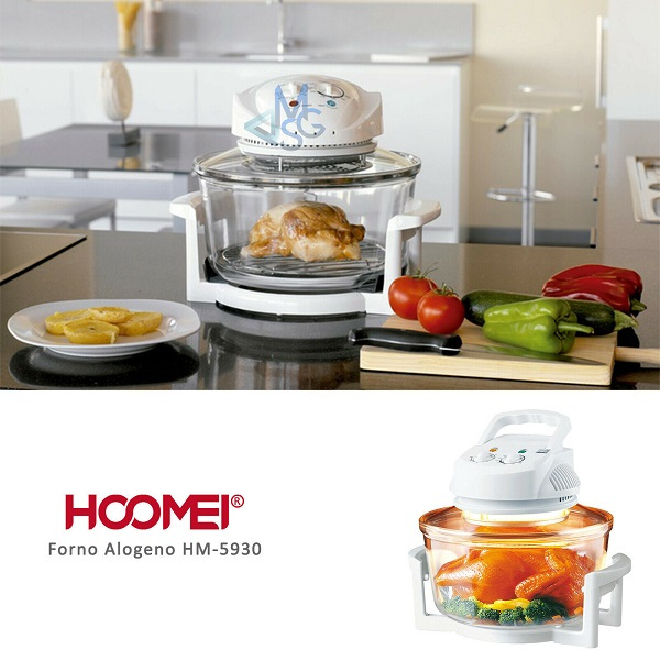 18LT capacity, 1300W, halogen oven, convection oven, steam cooking, timer, thermostat, Hoomei HM-5930