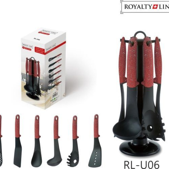 7pcs, kitchen tools, utensils set, spatula, spoon, ladle, skimmer, ROYALTY LINE U06